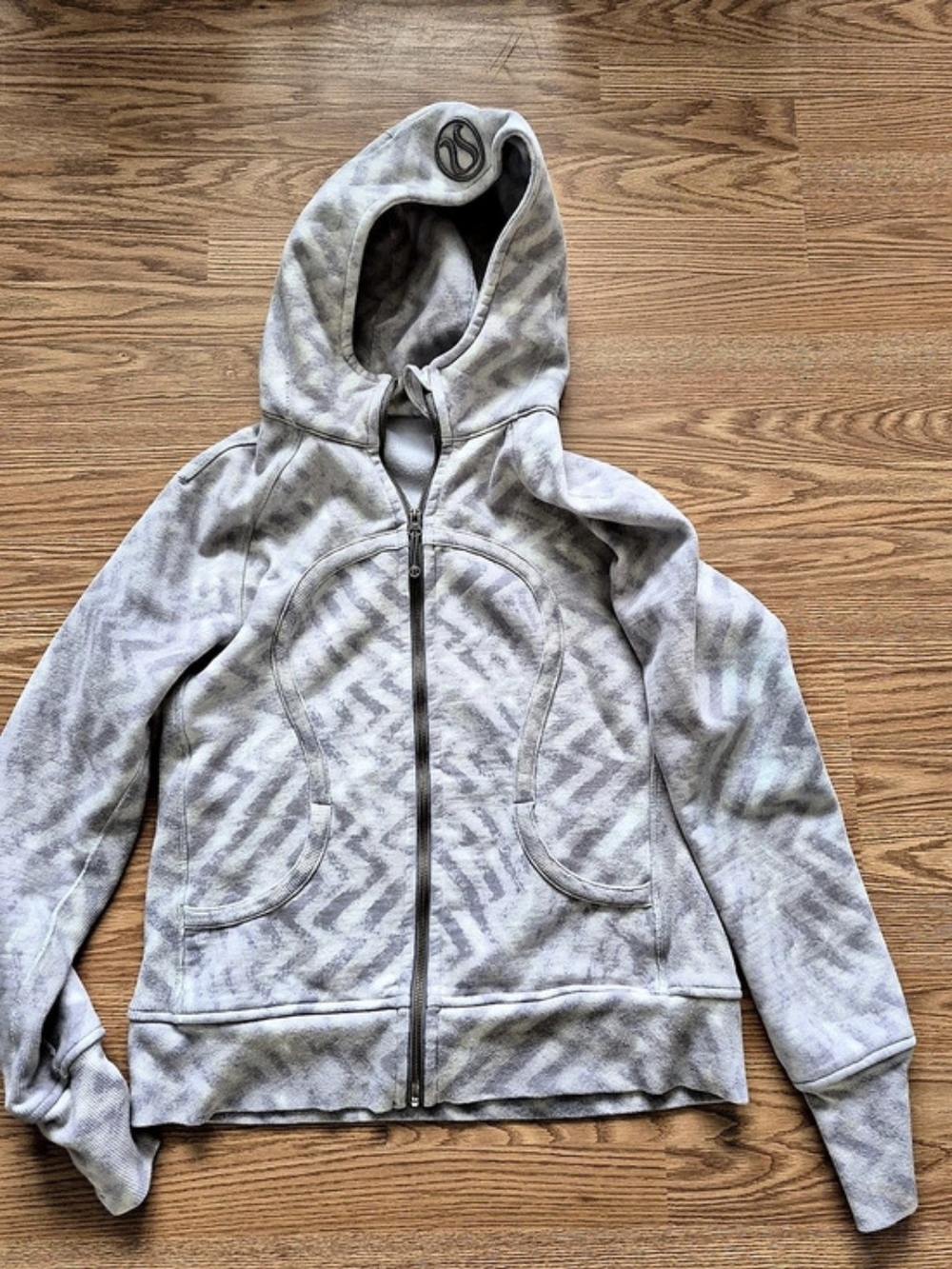 lululemon Scuba Hoodie *Stretch (Lined Hood) Gray Tie-Dye Hooded Jacket